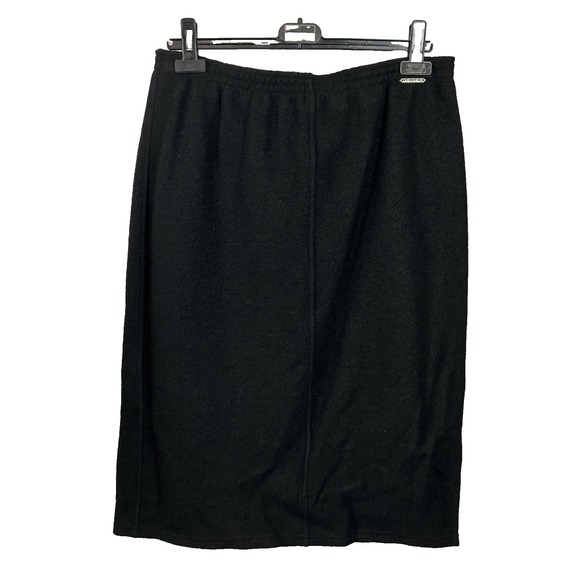 Black Geiger Wool Skirt Pencil‎ Straight Size L 32" Elastic Waist Austria - Picture 1 of 5